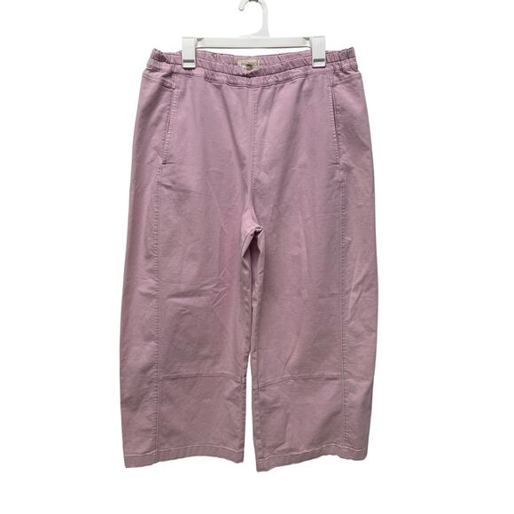 Pilcro Anthropologie The Izzie Relaxed Pull-on Barrel Pants Pink size large - Picture 2 of 8